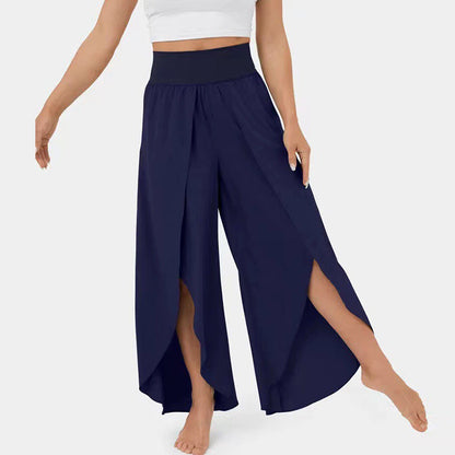 High-Waist Palazzo Pants with Flowing Legs
