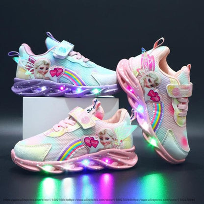 Sneakers glitterate arcobaleno - Scarpe LED per bambini avventurieri