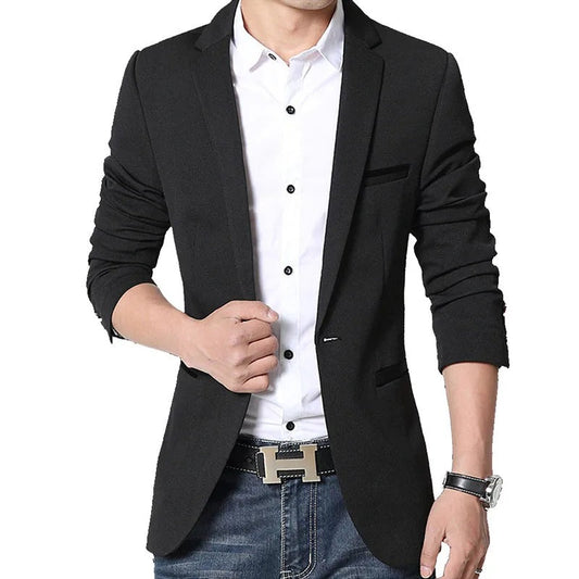 Blazer elegante de corte slim para hombre con solapas clásicas