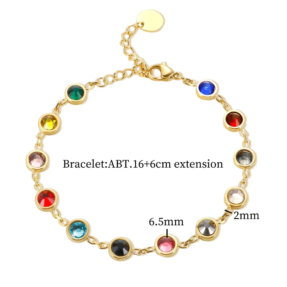 Colourful Crystal Charm Bracelet