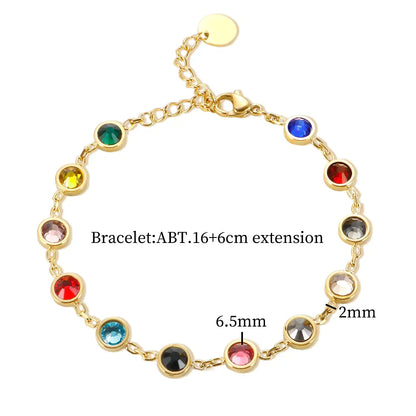 Colourful Crystal Charm Bracelet