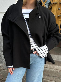 Short Women's Jacket with Stand-Up Collar