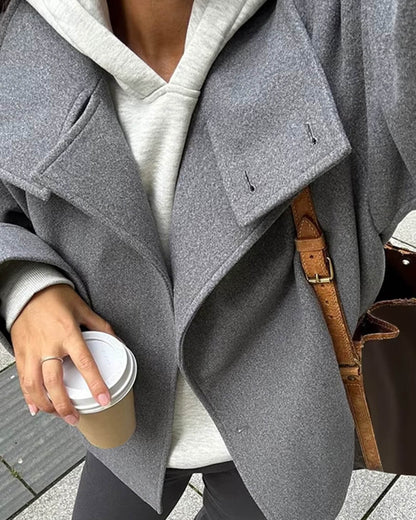 Short Women's Jacket with Stand-Up Collar