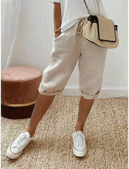 Pantalones de lino elegantes de verano para mujer - Mandy
