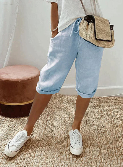 Pantalones de lino elegantes de verano para mujer - Mandy