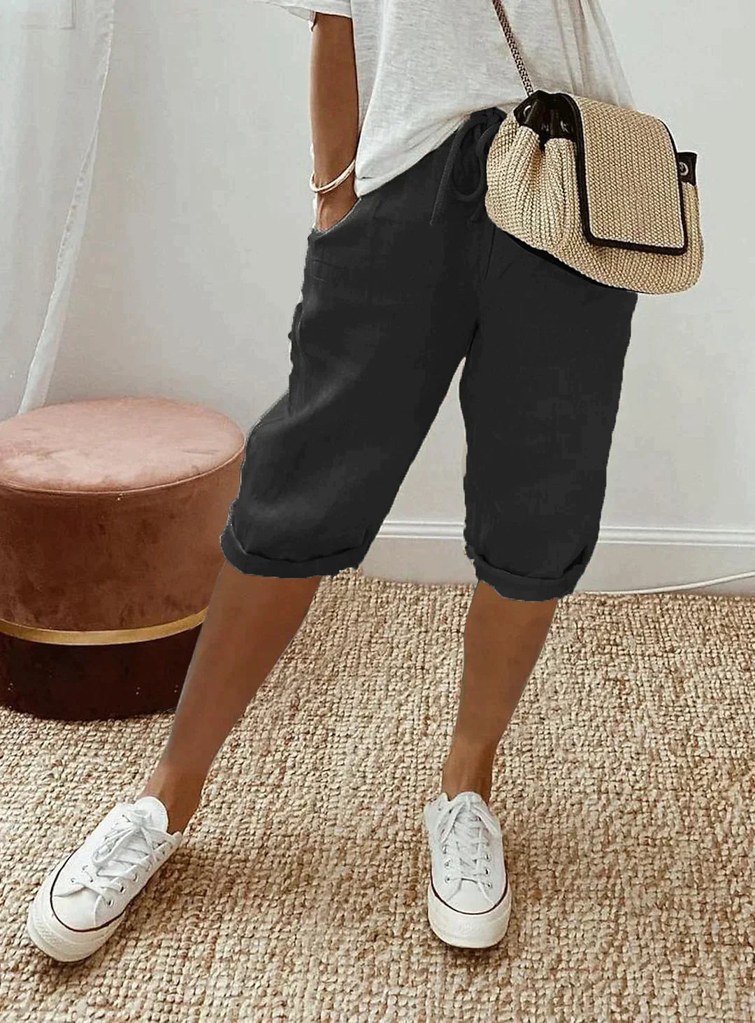 Pantalones de lino elegantes de verano para mujer - Mandy