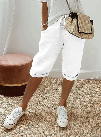 Pantalones de lino elegantes de verano para mujer - Mandy