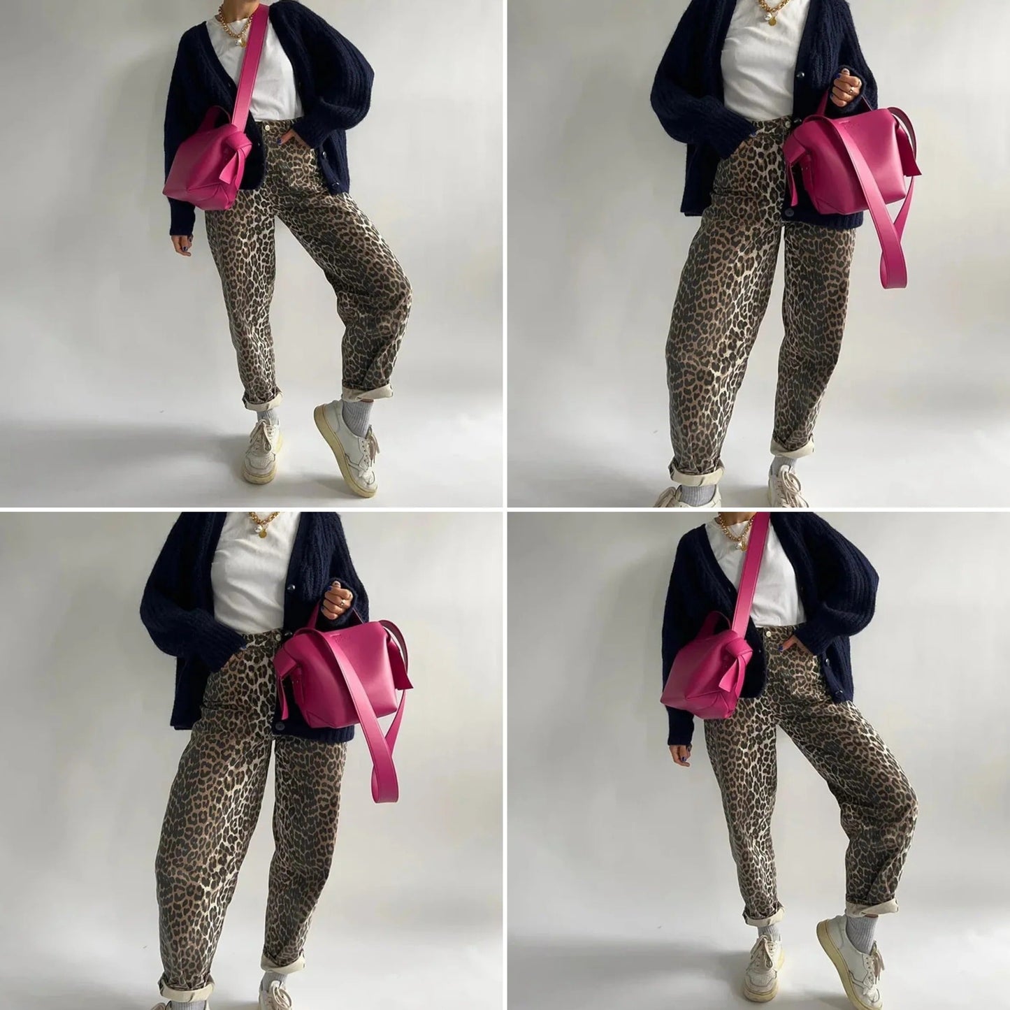 Vintage ladies' trousers with leopard print - Julitta