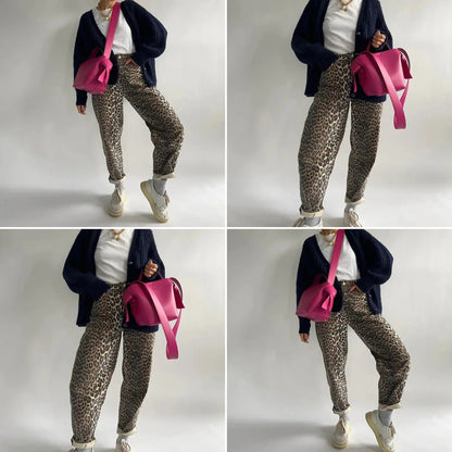 Vintage ladies' trousers with leopard print - Julitta