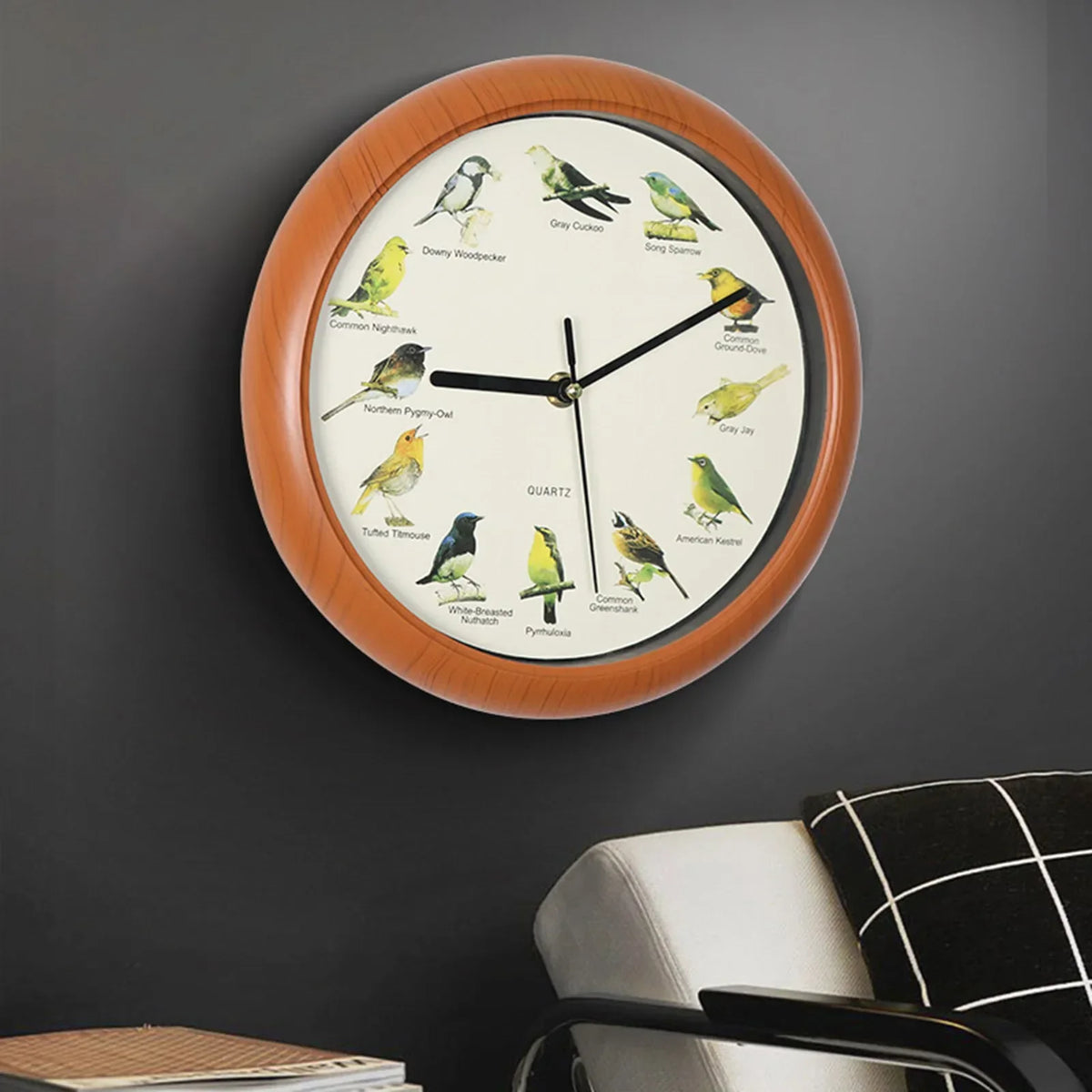 Wanduhr - Dekorativer Zeitmesser mit Vogelstimmen - Einzigartige Atmosphäre
