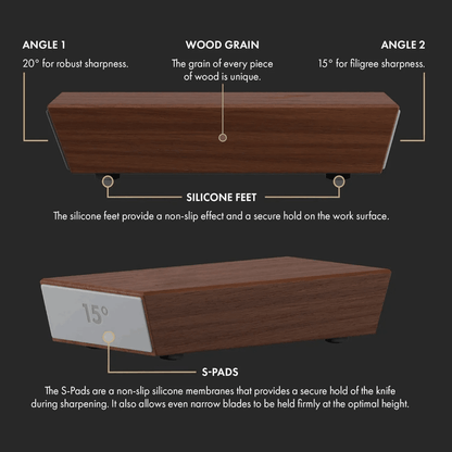 Rolling Knife Sharpener with Diamond Coating and Angle Guide – Precise Sharpening