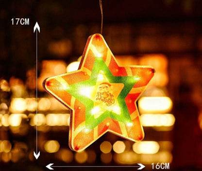 Decorațiune LED de Crăciun pentru fereastră, cu ventuză