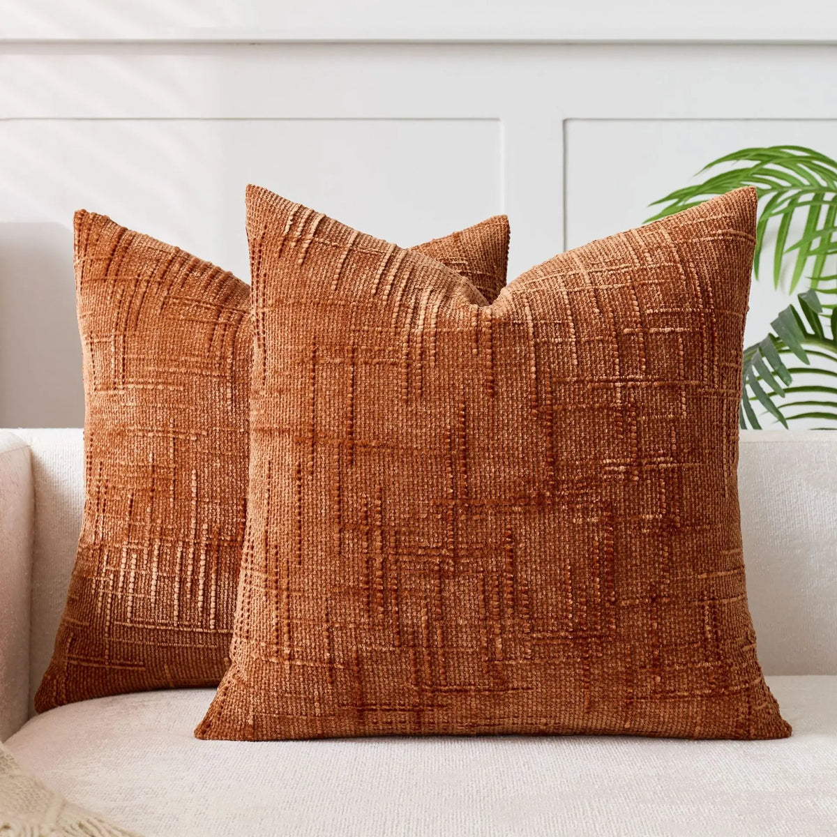 Fodera per cuscino in ciniglia con texture effetto bambù, per un ambiente lussuoso e accogliente