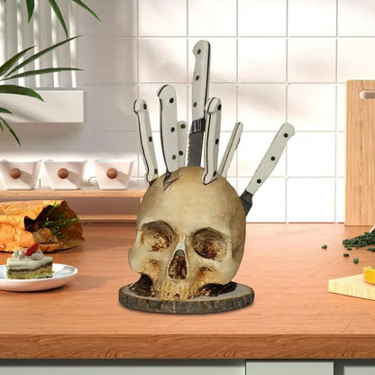 BladeSkull - Originale supporto per coltelli da cucina a forma di teschio