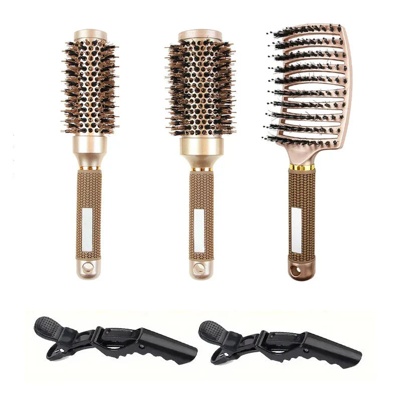 Professionele ronde borstelset voor föhnen – keramisch en anti-frizz