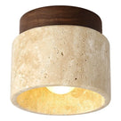 LED-plafondlamp van travertin - Retro en modern design
