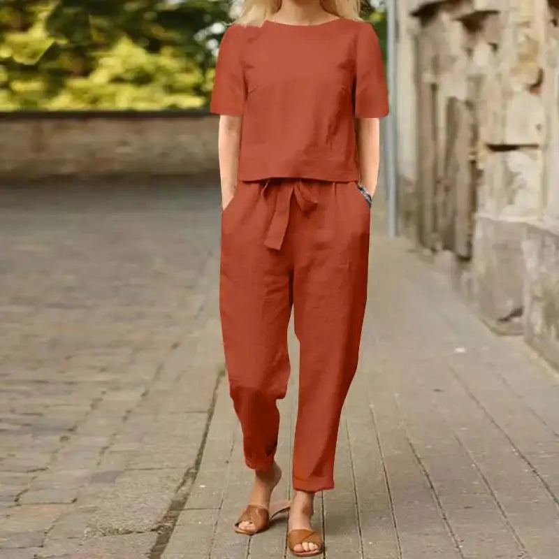 Comfortable Ladies Co-ord Set Two-Piece Set with Top and Trousers