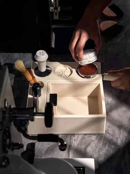 Multifunctional Coffee Tamper Station - Includes Knock Box - Perfect Espresso!