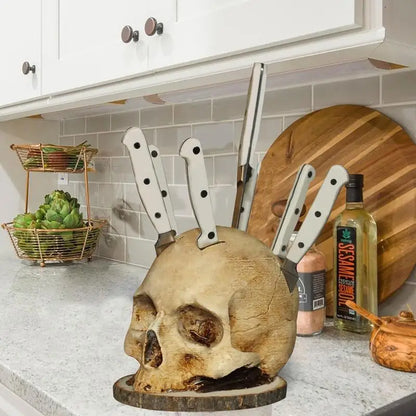 BladeSkull - Originale supporto per coltelli da cucina a forma di teschio