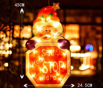 Decorațiune LED de Crăciun pentru fereastră, cu ventuză