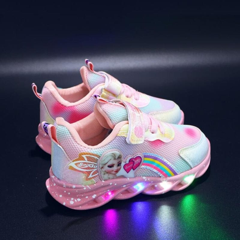 Sneakers glitterate arcobaleno - Scarpe LED per bambini avventurieri
