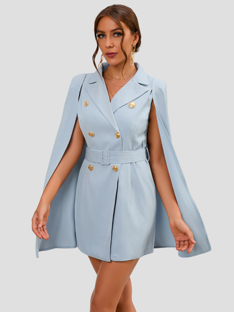 Aurora - Elegant cape blazer dress