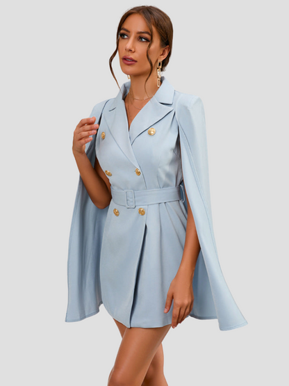Aurora - Elegant cape blazer dress