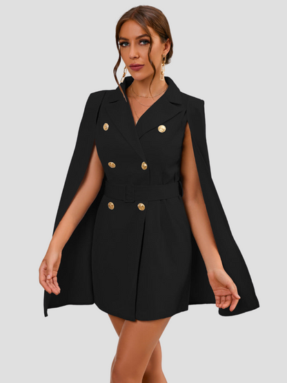 Aurora - Elegant cape blazer dress