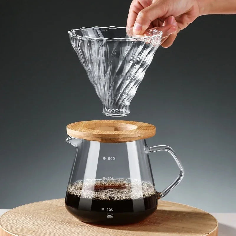 Set per caffè filtro - Supporto e caraffa in legno - Gusto perfetto