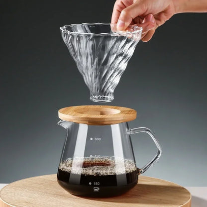 Set per caffè filtro - Supporto e caraffa in legno - Gusto perfetto