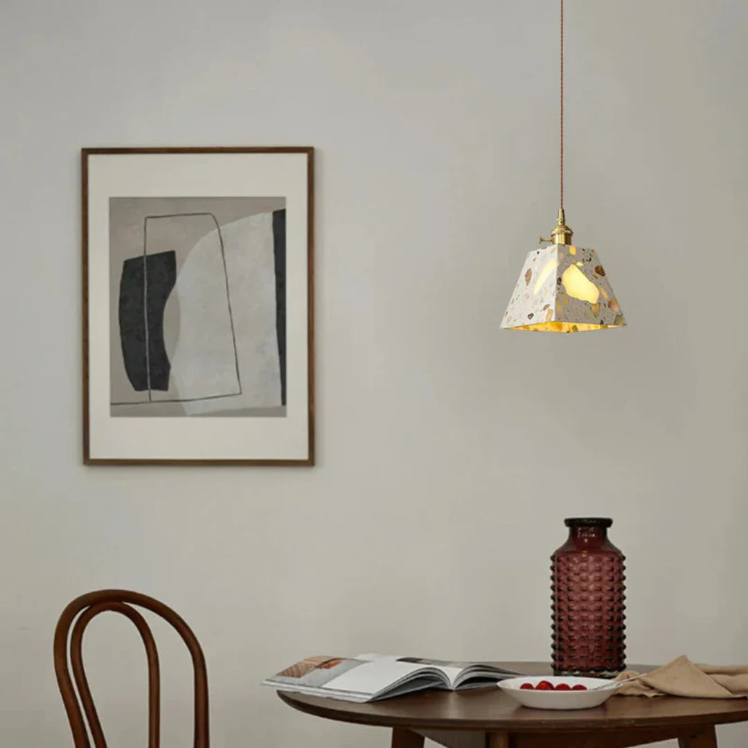 Ledhanglamp van terrazzo-marmer – modern Scandinavisch design