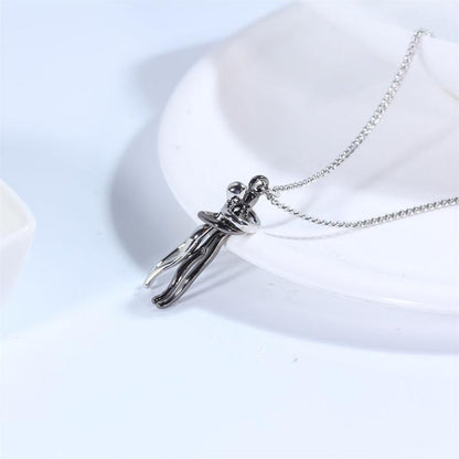 Golden Embrace Couple Pendant Necklace