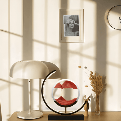 Lampada di sabbia con sabbia in movimento e illuminazione LED dimmerabile, per un'atmosfera rilassante