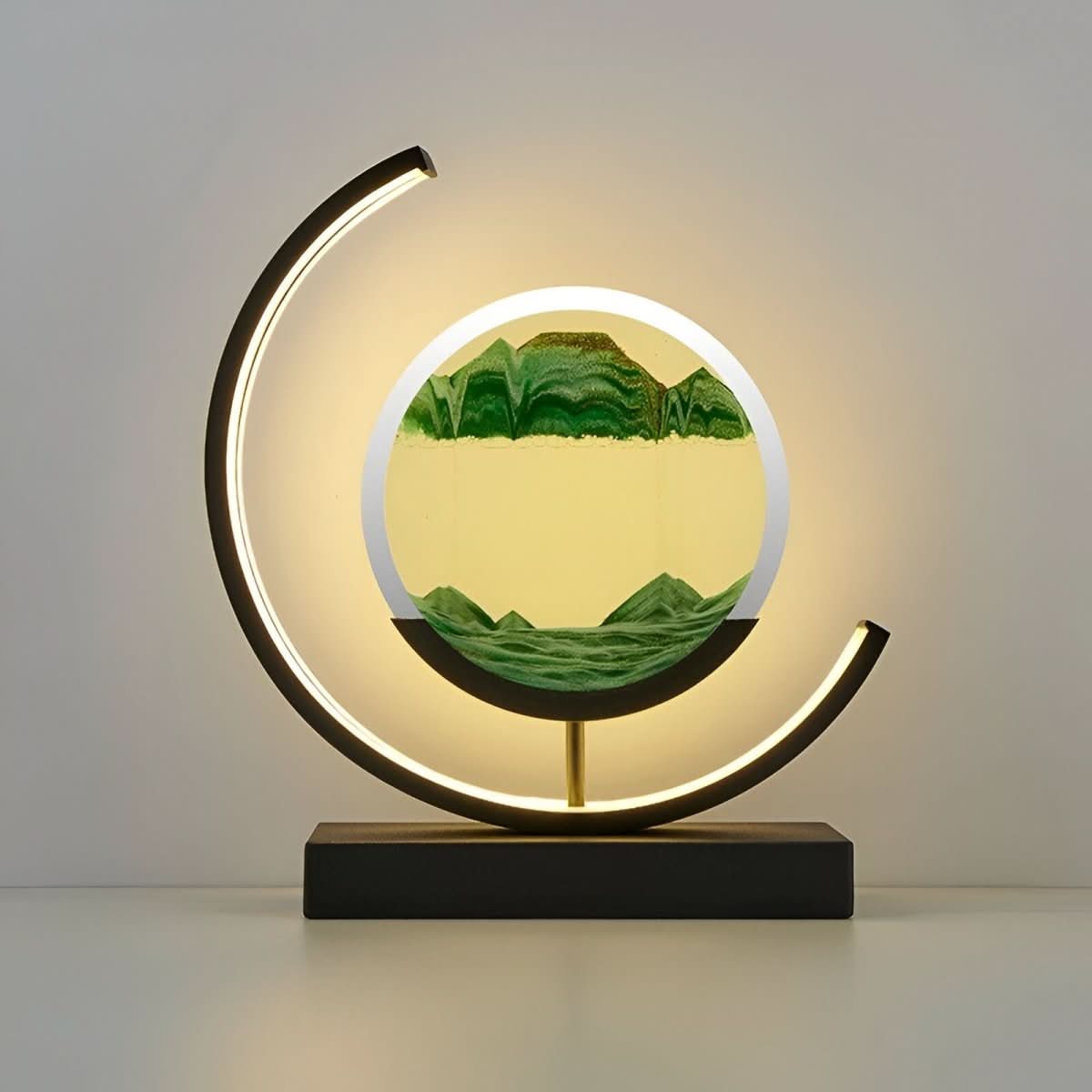 Lampada di sabbia con sabbia in movimento e illuminazione LED dimmerabile, per un'atmosfera rilassante