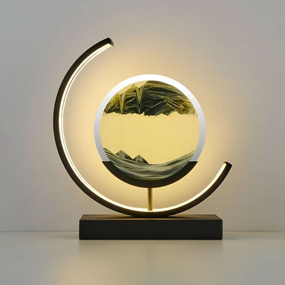 Lampada di sabbia con sabbia in movimento e illuminazione LED dimmerabile, per un'atmosfera rilassante