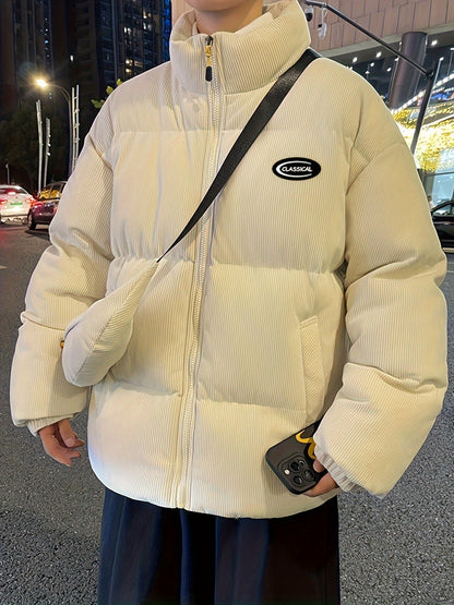 Sara | Corduroy Winter Coat with Shoulder Bag