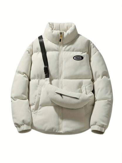 Sara | Corduroy Winter Coat with Shoulder Bag