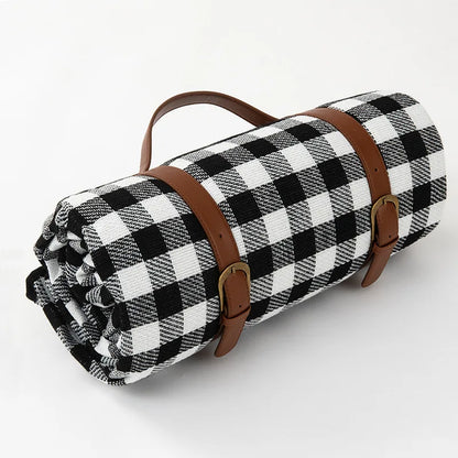 Coperta da picnic impermeabile con motivo a quadri e comoda imbottitura in schiuma