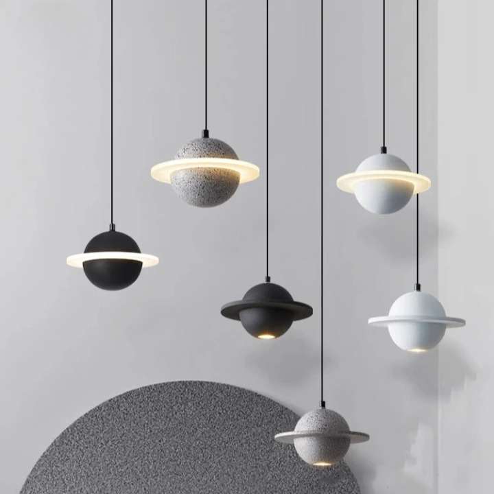 LED csillár csillag formában, travertin kivitelben – Modern, indusztriális függőlámpa