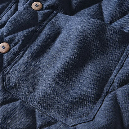 Men's Summer Jacket with Buttons and Diamond Quilting