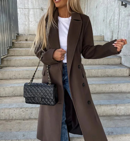Warm trench coat with belt for women | winter