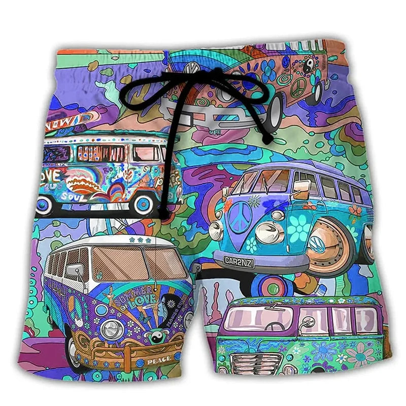 Men's Swim Shorts with Graffiti Design