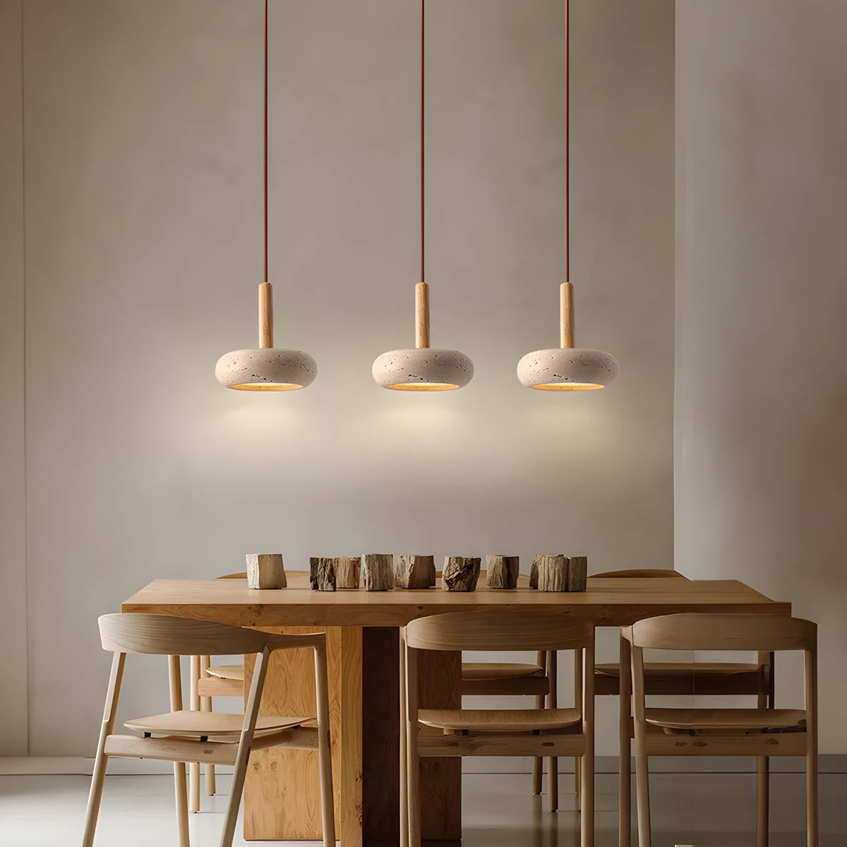 Stijlvolle plafondlamp van natuursteen