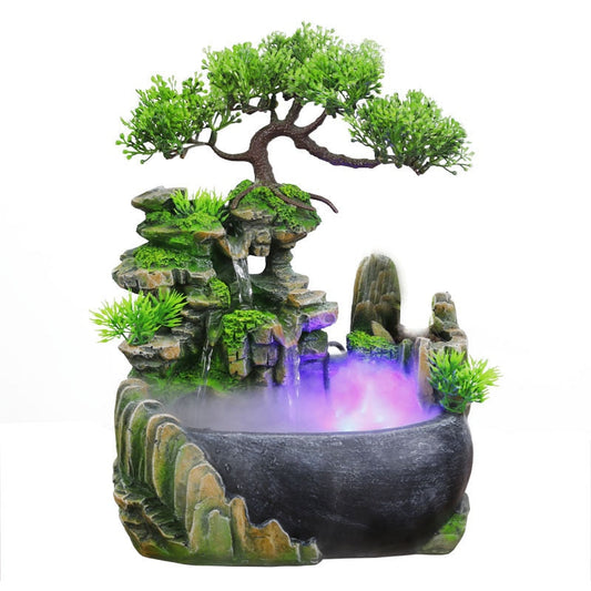Stylish Water Fountain Indoor Fountain Table Fountain with LED Lighting - Zenflow