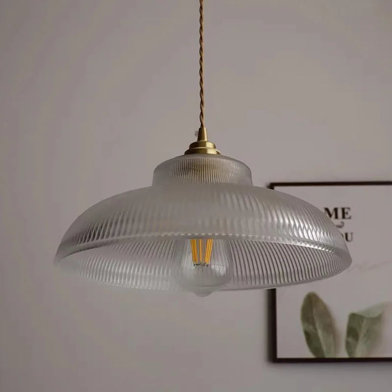Lámpara colgante LED vintage de vidrio verde – Elegante y sostenible