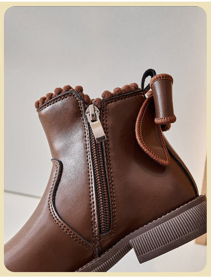 Leather Ankle Boots for Children with Zip – Comfortable Fit and Timeless Design