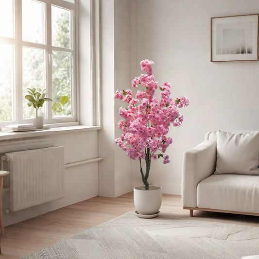 Árvore artificial de flores de cerejeira com 150 cm para cantos acolhedores