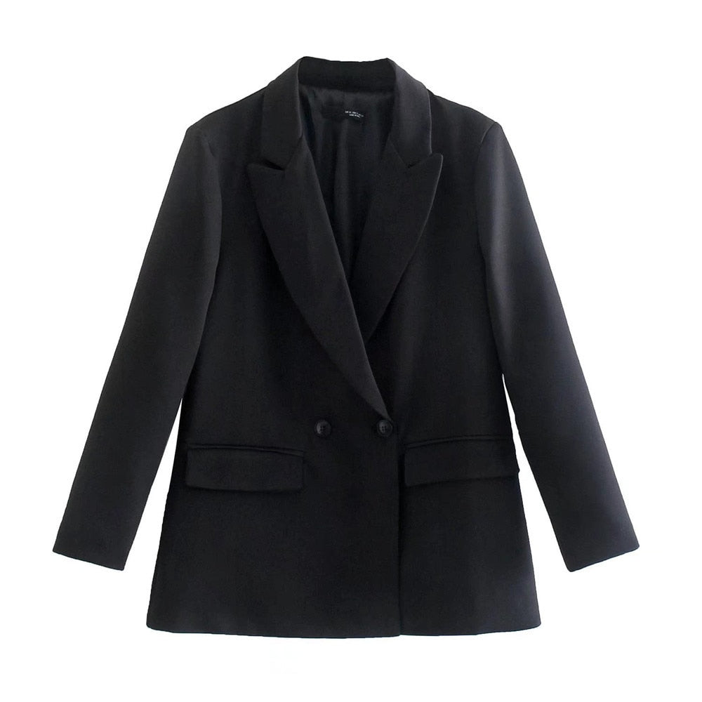 PowerChic – Elegant Double-Breasted Blazer for Women