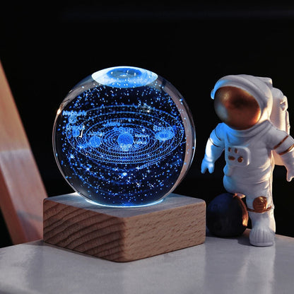 GalaxyGlow - 3D-kristallivalaisin universumiaiheisella koristeella