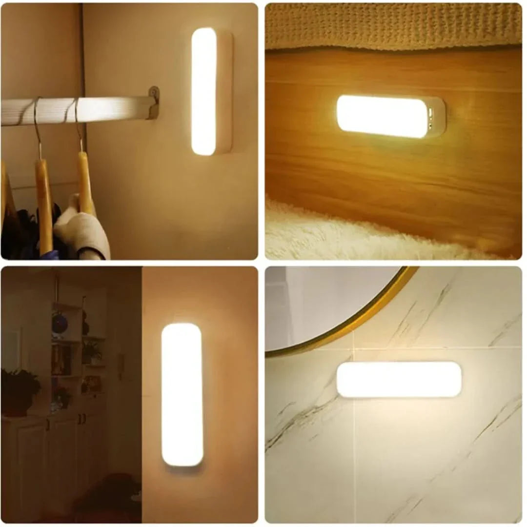 Lámpara de pared LED inalámbrica con sensor de movimiento y batería recargable por USB
